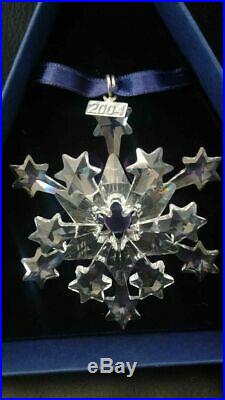 2004 Swarovski Large Annual Crystal Snowflake Christmas Ornament, Retired