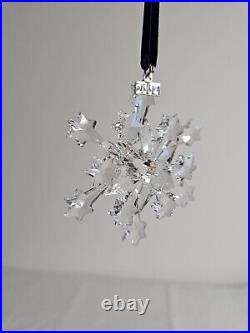 2004 Swarovski Silver Crystal Christmas Snowflake Ornament Austria In Box