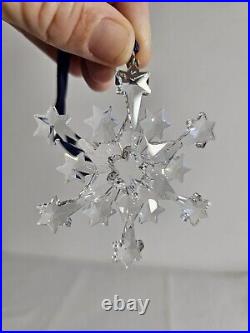 2004 Swarovski Silver Crystal Christmas Snowflake Ornament Austria In Box