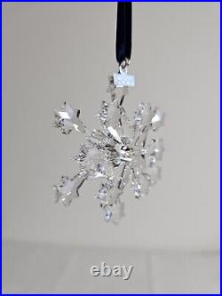 2004 Swarovski Silver Crystal Christmas Snowflake Ornament Austria In Box