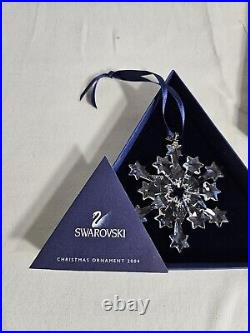 2004 Swarovski Silver Crystal Christmas Snowflake Ornament Austria In Box