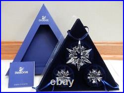 2007 Swarovski Crystal Star Snowflake Annual Christmas Ornament Set 903409