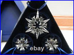 2007 Swarovski Crystal Star Snowflake Annual Christmas Ornament Set 903409