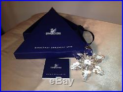2008 Swarovski Crystal Annual Holiday Christmas Snowflake Ornament with Box & Cert