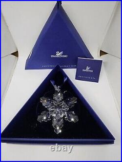 2008 Swarovski Crystal Snowflake Christmas Ornament In Original Box With Paperwork