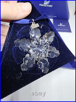 2008 Swarovski Crystal Snowflake Christmas Ornament In Original Box With Paperwork