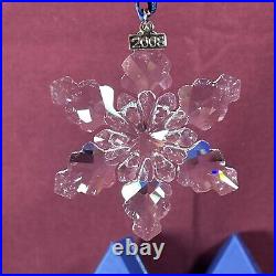 2008 Swarovski Large Annual Crystal Snowflake Christmas Ornament Star Mint