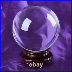 200mm 8 Clear Quartz Crystal Ball Sphere Free Wooden Stand Venue Decoration new