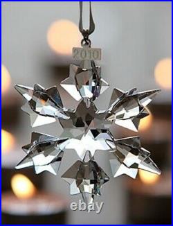 2010 & 2011 Swarovski Snowflake STAR Annual Christmas ORNAMENT set of 2NIBs