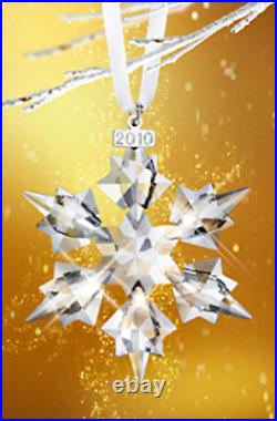 2010 & 2011 Swarovski Snowflake STAR Annual Christmas ORNAMENT set of 2NIBs