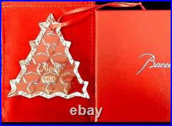 2010 Noel Christmas Tree Baccarat Crystal Christmas Ornament Original Box Bag
