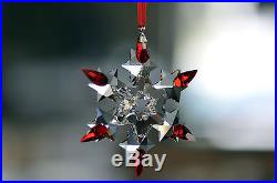 2010 Swarovski Crystal Star Red & Clear Christmas Ornament Austria SCS 3 1/4