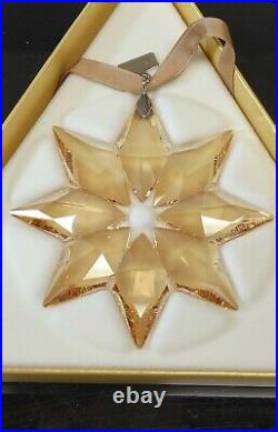 2013 Swarovski SCS GOLD Crystal Ornament, Large Annual Edition Christmas SIGNED
