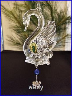 2013 Waterford Crystal 12 Days of Christmas 7 Swans-A-Swimmg Ornament Mint MIB