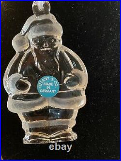 2014 Tiffany & Co Crystal Santa Claus RARE Christmas Ornament withbox & Pouch MINT