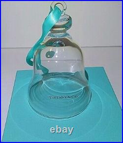 2017 Tiffany & Co Crystal Bell Tree Ornament With Ribbon 4.5 New In Box