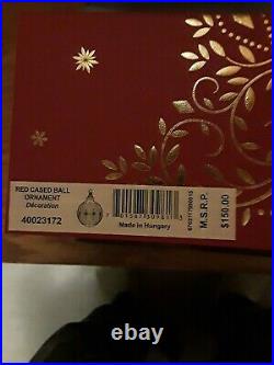 2017 WATERFORD Red Cased Ball Christmas Ornament NIB 40023172