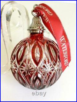 2017 Waterford Crystal Ruby Red Ball Christmas Ornament No Box