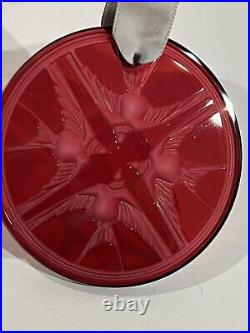 2018 LALIQUE SWALLOWS RED CRYSTAL CHRISTMAS Tree ORNAMENT NOEL Brand New in Box
