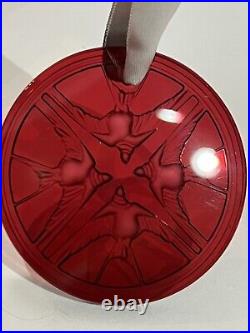 2018 LALIQUE SWALLOWS RED CRYSTAL CHRISTMAS Tree ORNAMENT NOEL Brand New in Box