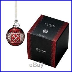 2018 Waterford Annual Red Ruby Ball Crystal Christmas Tree Ornament Decoration