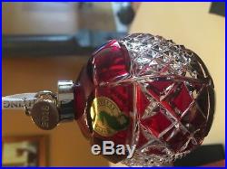 2018 Waterford Christmas Set Of 3 Crystal Balls/Ruby/Emerald/Clear