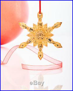 $210 SEALED New in Box BACCARAT Yellow CRYSTAL Noel Snowflake GOLD Ornament 2015