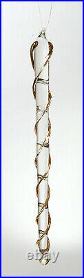 34 Vtg. Gold Twisted Glass Wrapped Icicles Tree Ornaments Christmas 6.5 Germany