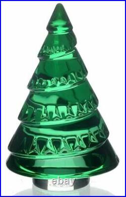 $400 Baccarat Crystal Christmas Chamonix Green Fir Tree 2012 Harttung Mint n Box