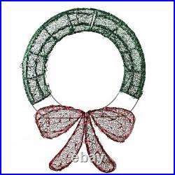 48 Lighted 3D Crystal Wreath Sculpture Christmas Holiday Decoration