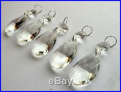 5 CHANDELIER DROPS GLASS CRYSTALS OVAL BEADS FENG SHUI CHRISTMAS TREE ORNAMENTS
