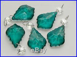 5 CHANDELIER GLASS CRYSTALS PEACOCK LEAF DROPS WEDDING CHRISTMAS TREE DECORATION