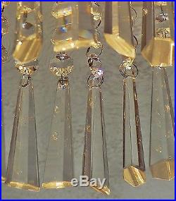 5 RETRO CHANDELIER GLASS DROPLETS ICICLE DROPS CRYSTALS CHRISTMAS TREE DECOR FAB