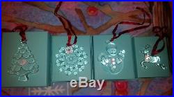 5 Tiffany & Co Crystal Christmas Ornaments. BRAND NEW