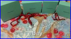 5 Tiffany & Co Crystal Christmas Ornaments. BRAND NEW