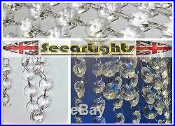 50 CHANDELIER LIGHT CRYSTALS DROPLETS GLASS DROPS 14MM CHRISTMAS TREE DECORATION