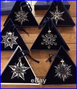 6 SWAROVSKI Crystal Annual Christmas ORNAMENTS LOT 2001'02,'03,'04,'05 & 2006
