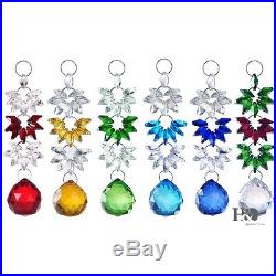 6pcs Crystal Ball Prisms Glass Chandelier Hanging Drops Wedding Xmas Ornaments