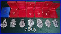 7 Pcs Waterford Crystal 12 Days Of Christmas Ornaments Set 1978 1984 inc. 1982