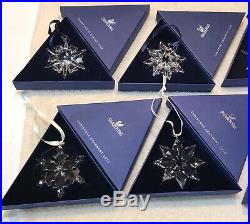 (8) SWAROVSKI Crystal Christmas Ornament Snowflake/LOT/2002,03,05,10,12,13,15,16