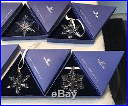 (8) SWAROVSKI Crystal Christmas Ornament Snowflake/LOT/2002,03,05,10,12,13,15,16