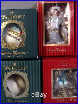 8 Waterford Crystal Christmas Holiday 2 SIGNED Ornaments Mr Mrs Claus 1241/4000