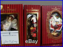 8 Waterford Crystal Christmas Holiday 2 SIGNED Ornaments Mr Mrs Claus 1241/4000