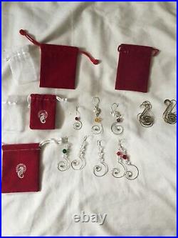 8 Waterford Crystal Christmas Ornament Enhancers, 4 Red Pouches, and more