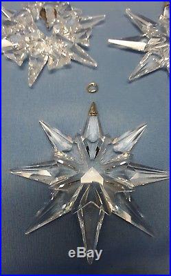 9 Swarovski Crystal Annual Snowflake Holiday Christmas Ornaments Damaged Broken