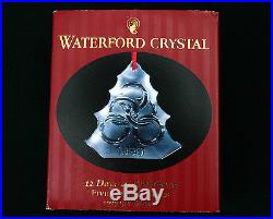 A+ RARE! 1999 WATERFORD Crystal 12 Days Christmas FIVE GOLDEN RINGS Ornament +++