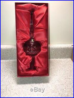A604 Waterford Crystal CLARENDON Ruby RED Cased Christmas Tree Top Topper