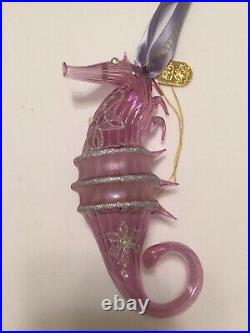 Amethyst Waterford Christmas Seahorse Ornament Box Tag Jim O'Leary Rare
