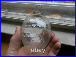 Antique Cut Glass Kugel Christmas Ornament Over 120 Yrs Old Honeycomb Pattern