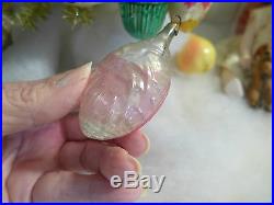 Antique Germany Hand Painted Embossed Glass Xmas BEETLE Ornament Feather Tree
